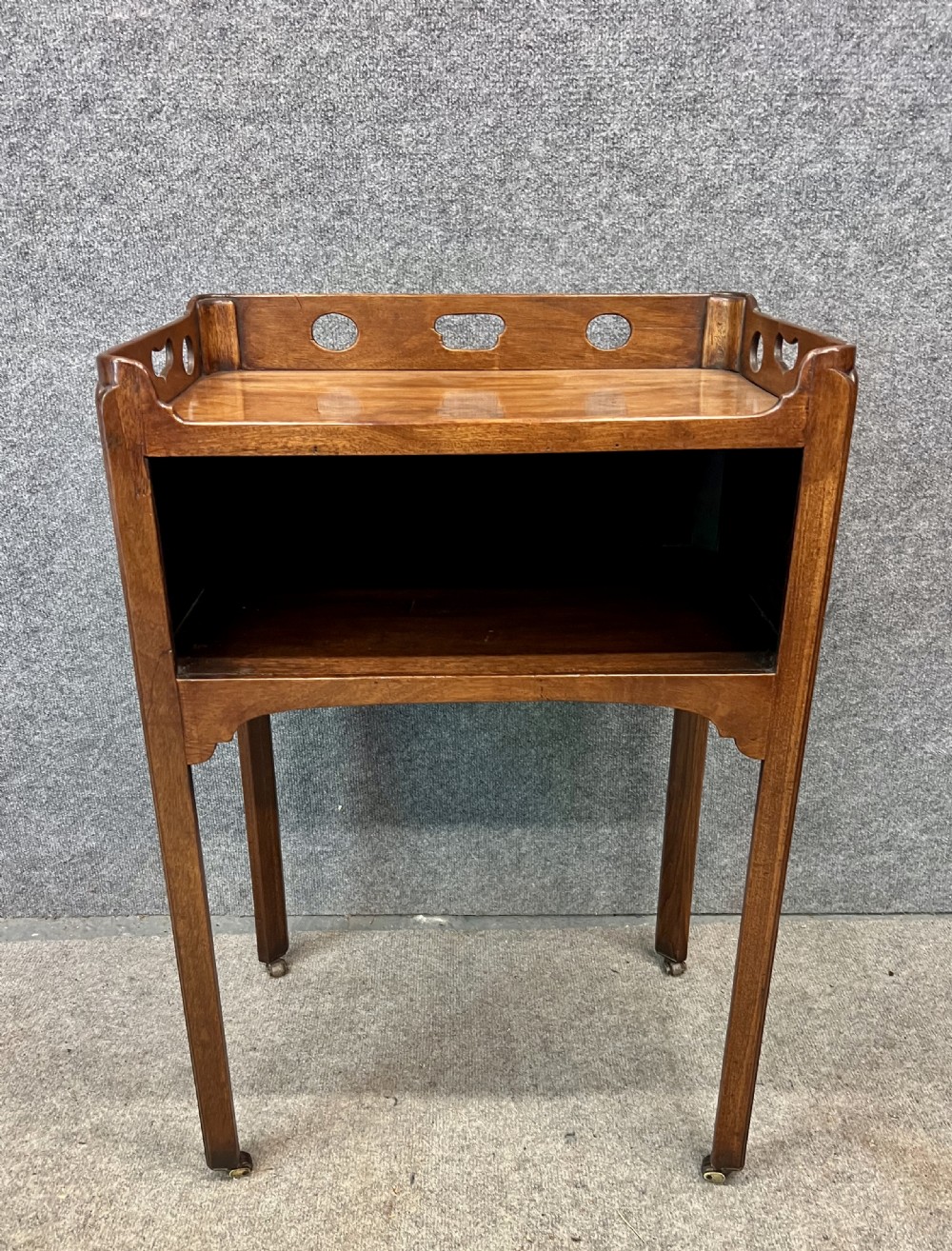 George III Mahogany Bedside Table View II