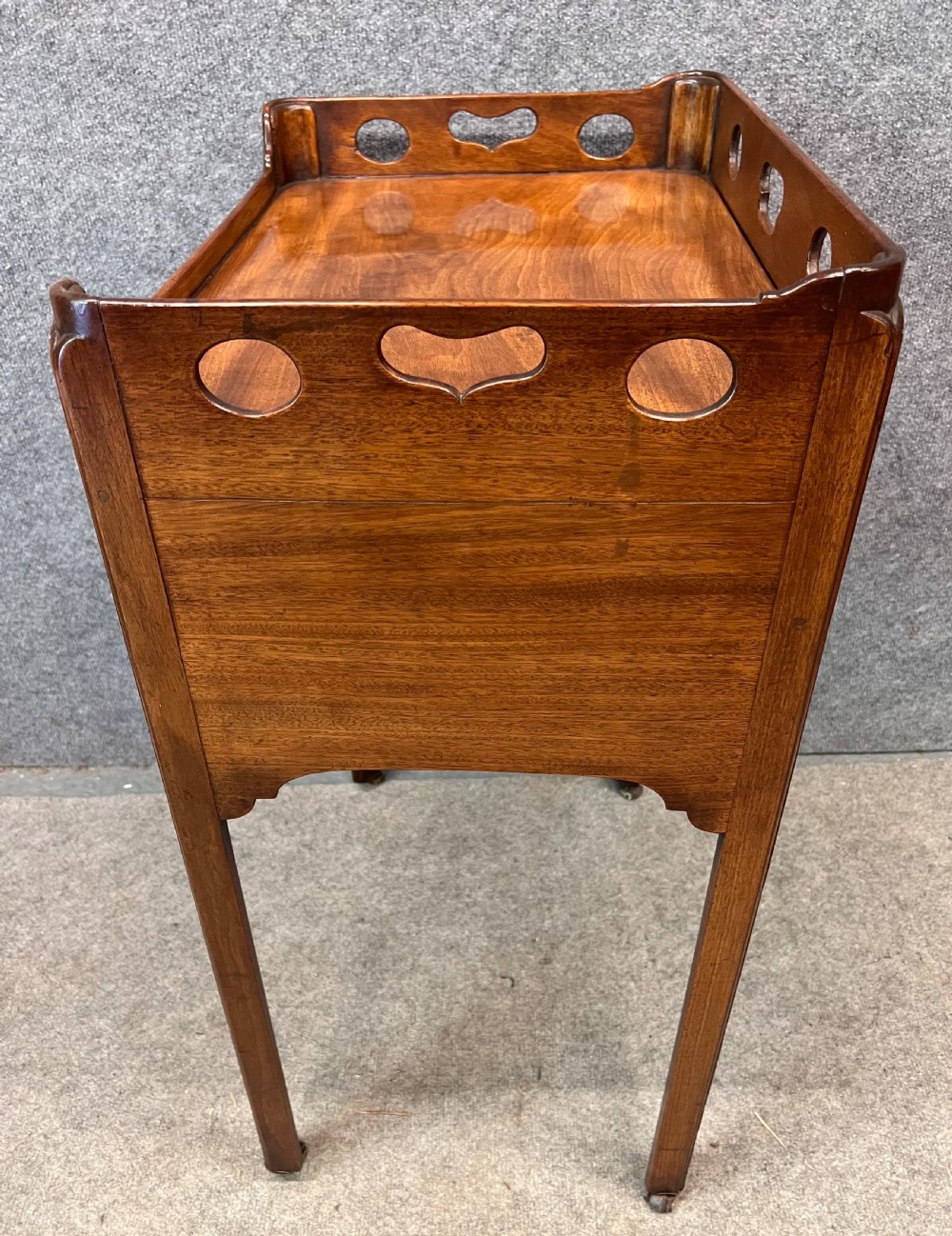 George III Mahogany Bedside Table View IX