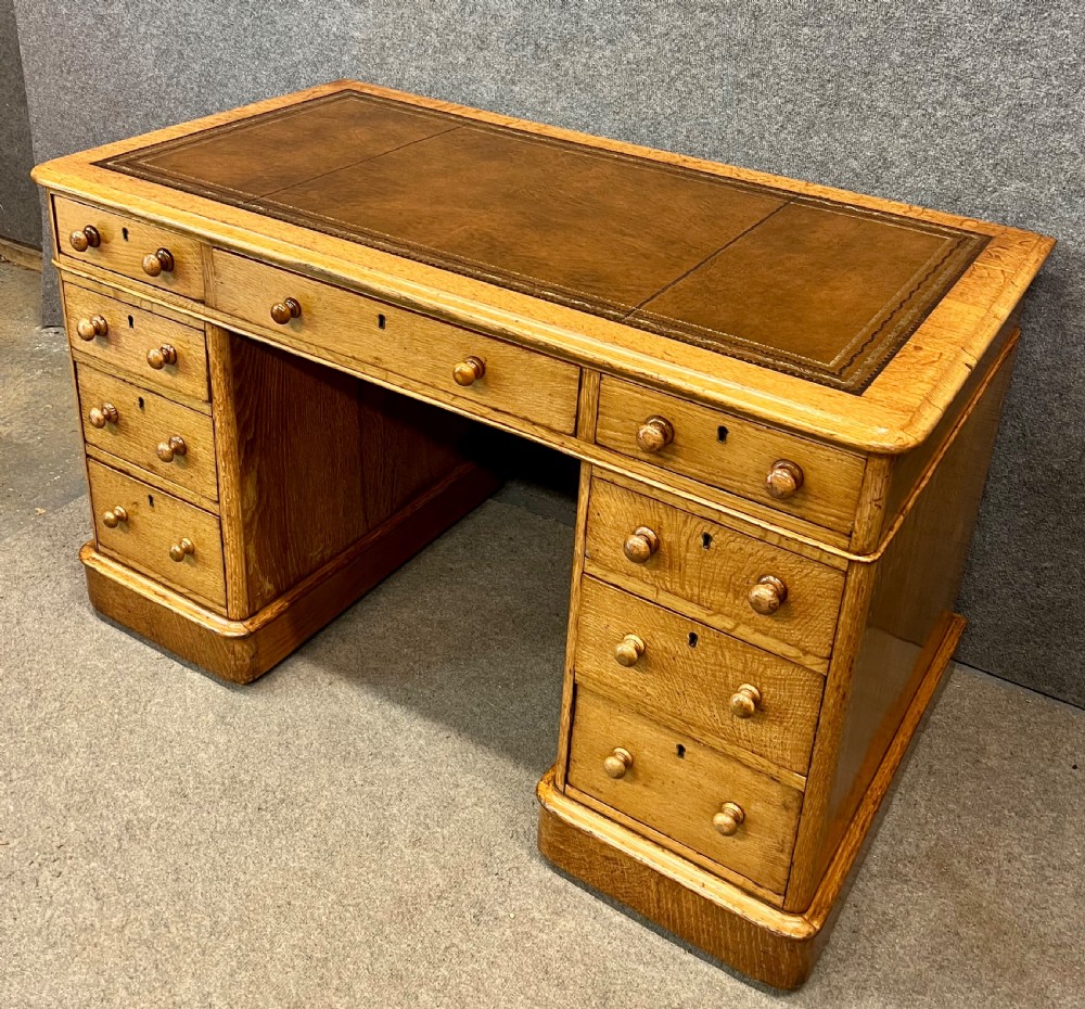 Late Victorian Golden Oak Desk View II