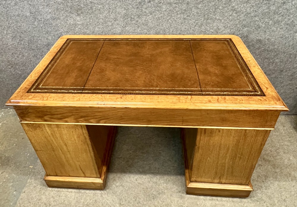 Late Victorian Golden Oak Desk View III