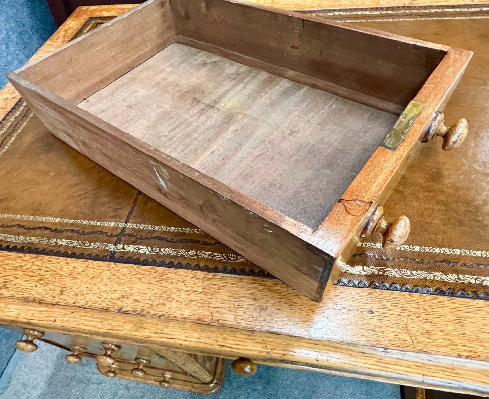 Late Victorian Golden Oak Desk View VII
