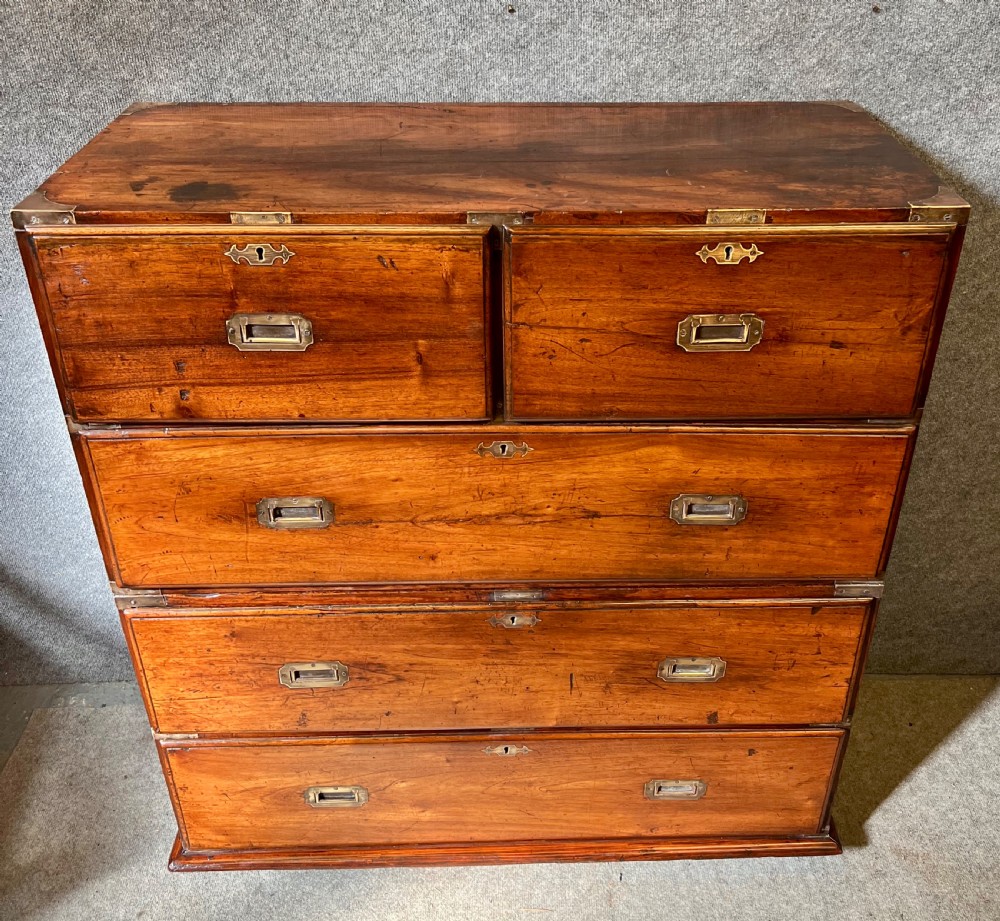 Antique Teak Campaign Chest
