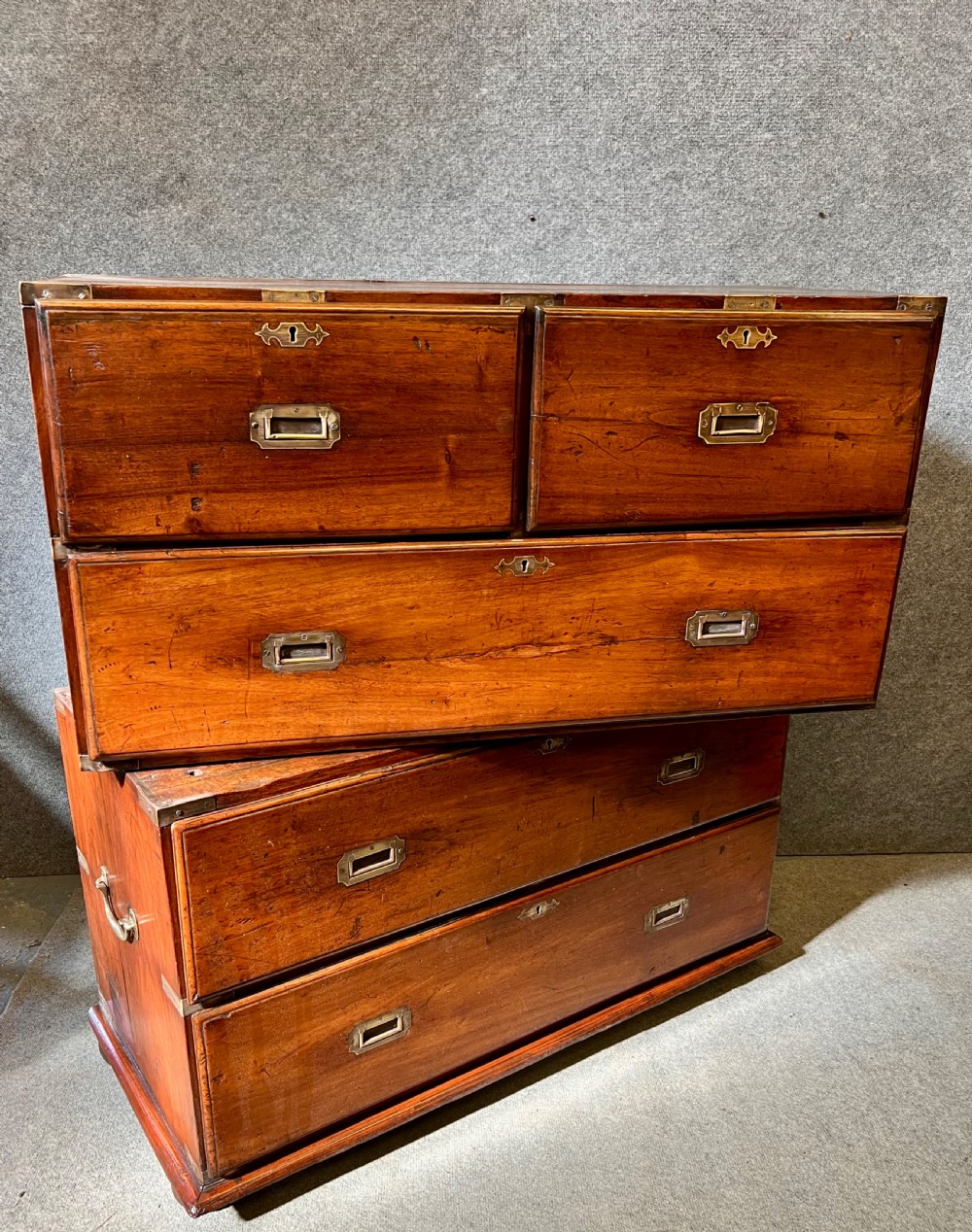 Antique Teak Campaign Chest View VI