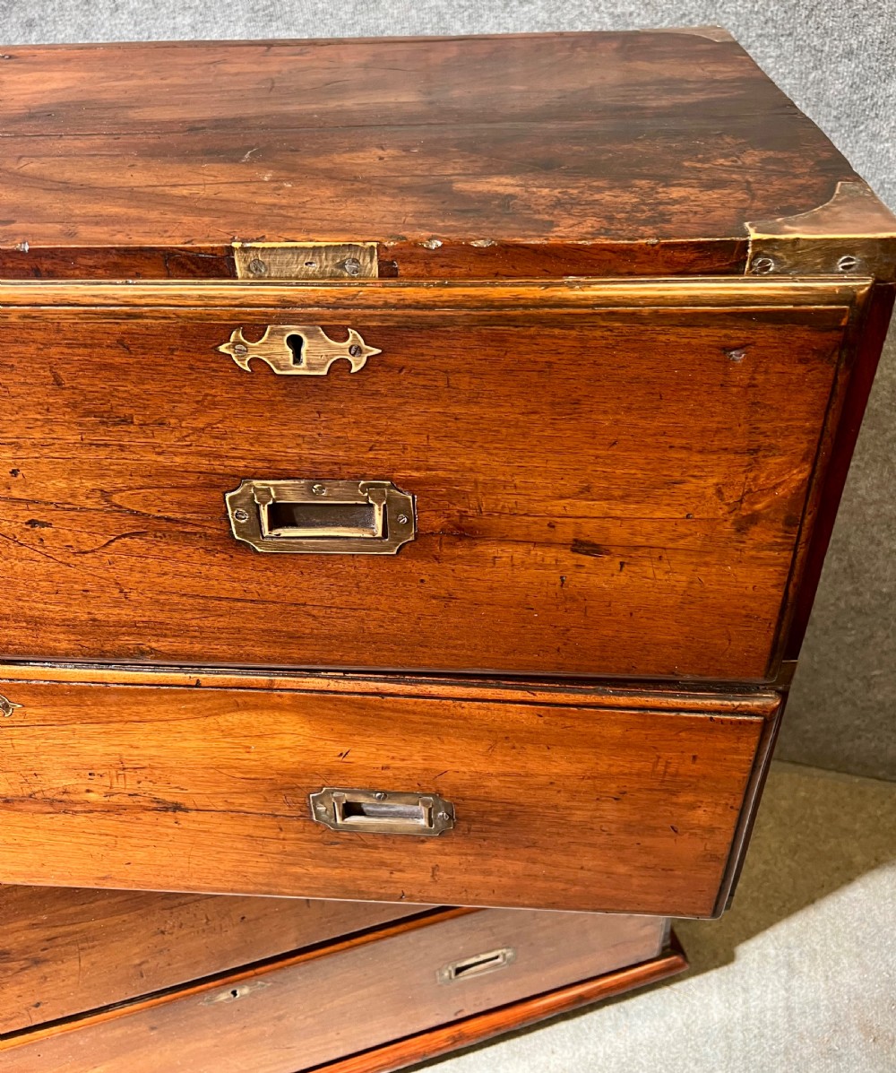 Antique Teak Campaign Chest View VIII