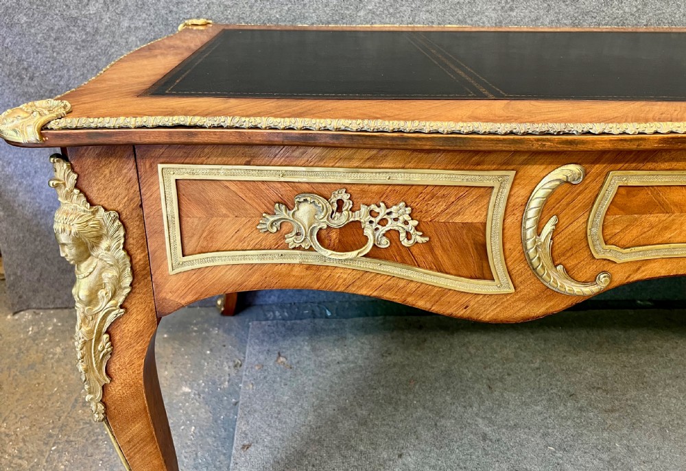 Stunning Antique French Bureau Plat Desk View X