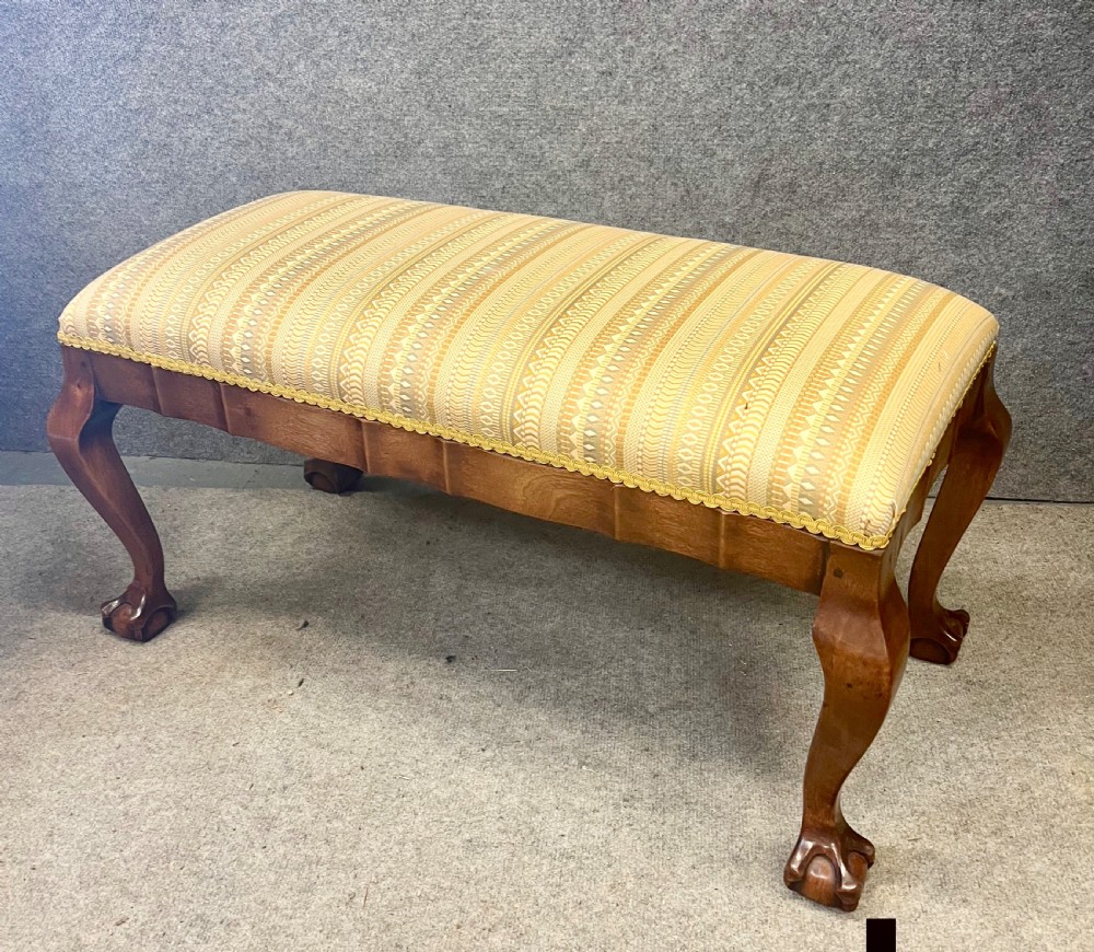 Antique Walnut Window Seat Stool View II