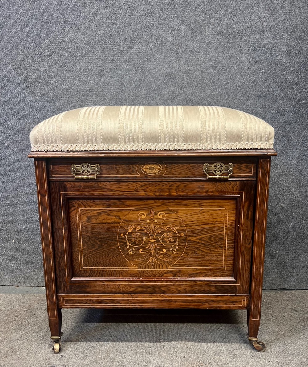 Good Quality Inlaid Piano Stool