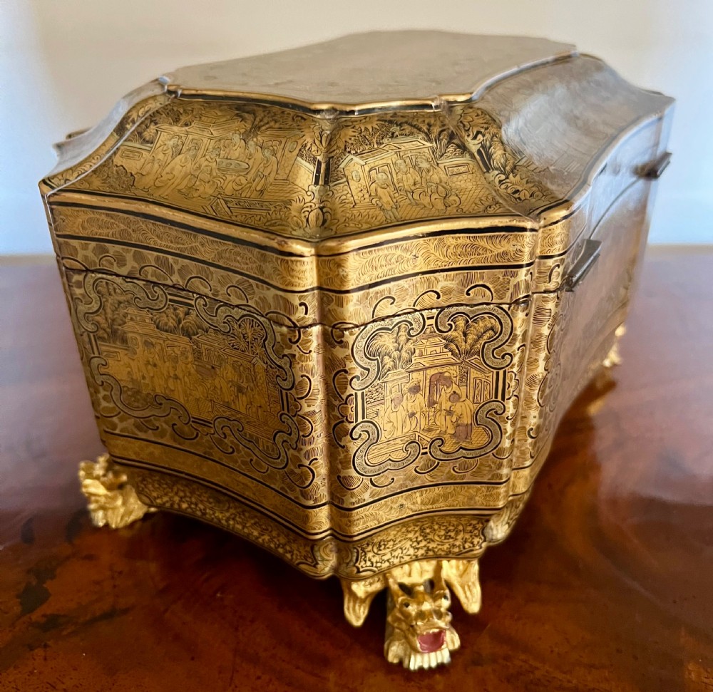 Fine Chinese Export Lacquer Tea Caddy from Lee Ching View VIII