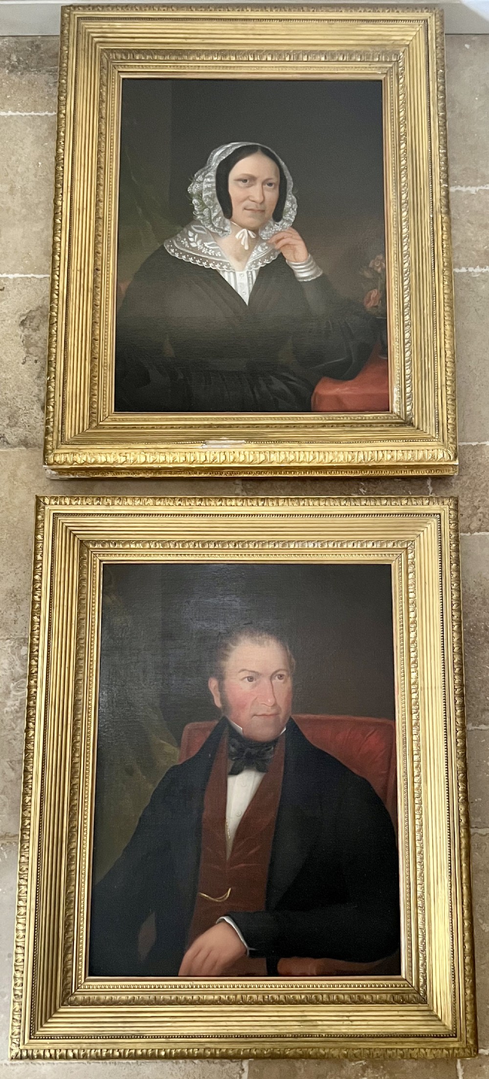 Large Pair of 19th. C. English Oil on Canvas Portraits