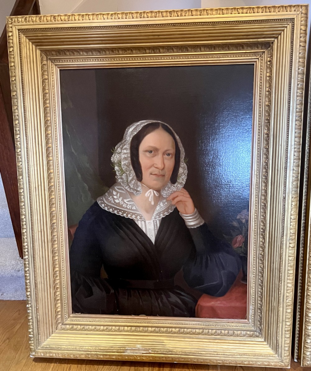 Large Pair of 19th. C. English Oil on Canvas Portraits View II