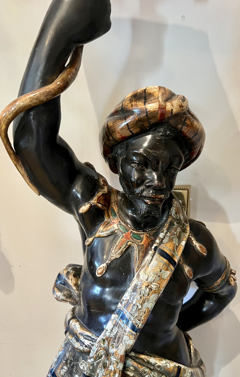 Pair of Antique Venetian Blackamoor Figures View IX