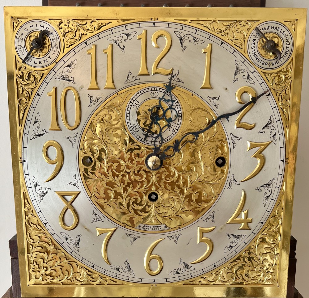 Edwardian Mahogany & Inlaid Musical Long Case Clock View II