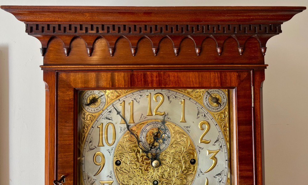 Edwardian Mahogany & Inlaid Musical Long Case Clock View XII