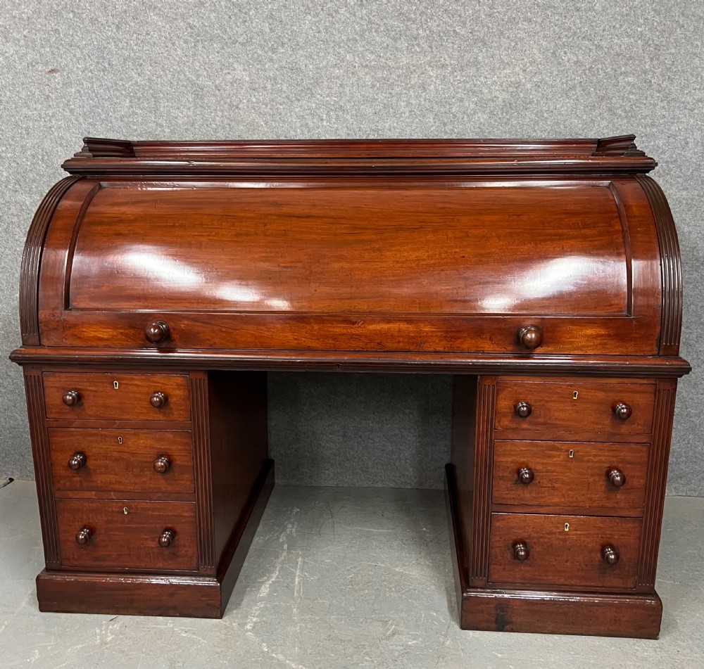 Substantial Victorian Cylinder Desk View II