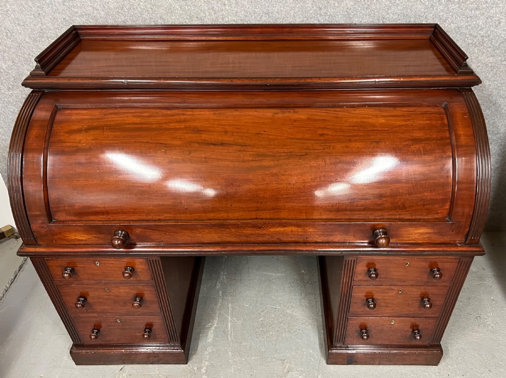 Substantial Victorian Cylinder Desk View IV
