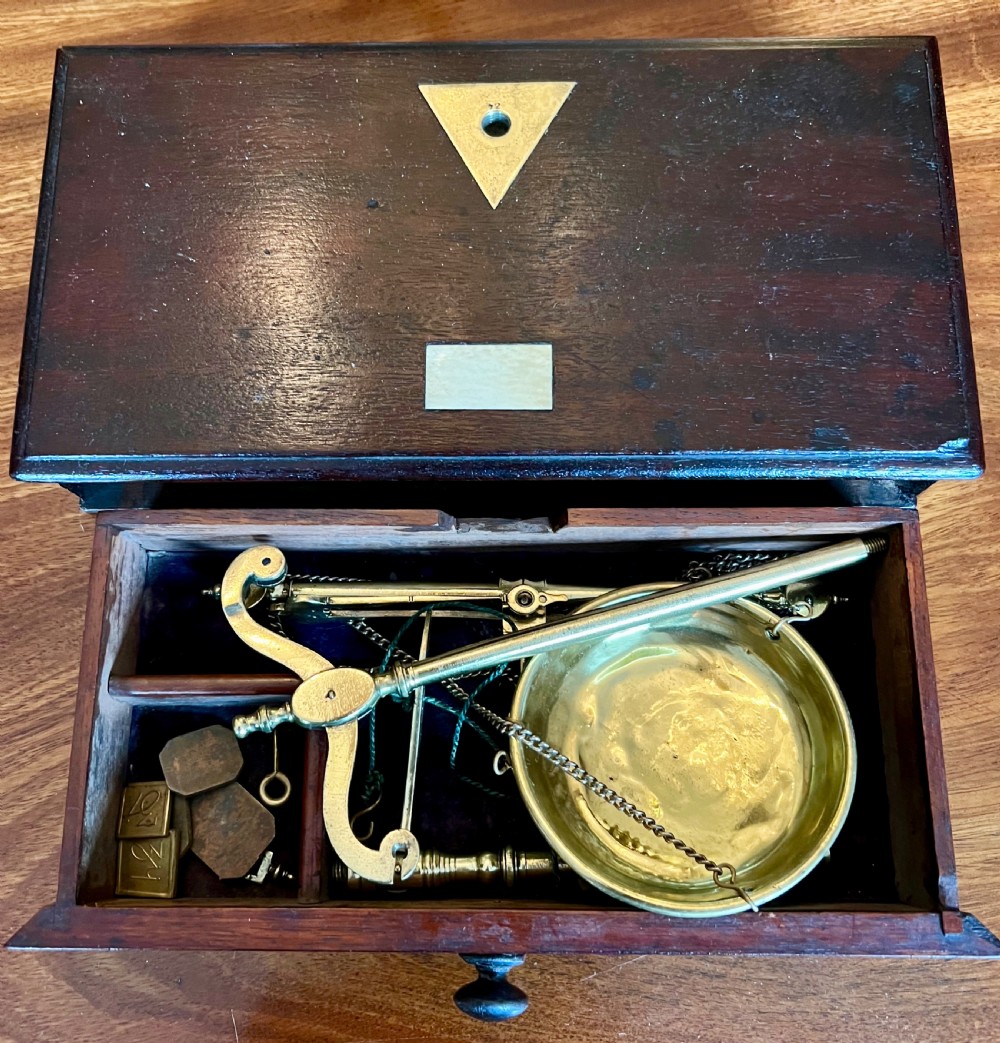 Late Victorian Travelling Apothecary Scales View III