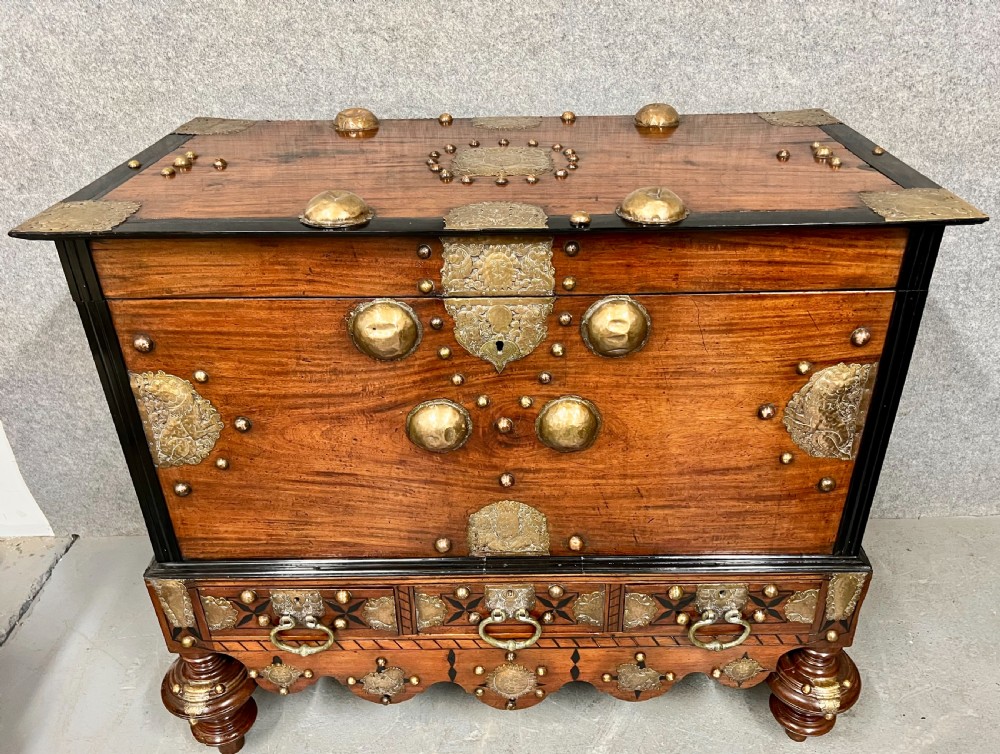Rare Signed & Dated (  V.O.C.1751 ) Dutch East India Company Chest on Stand