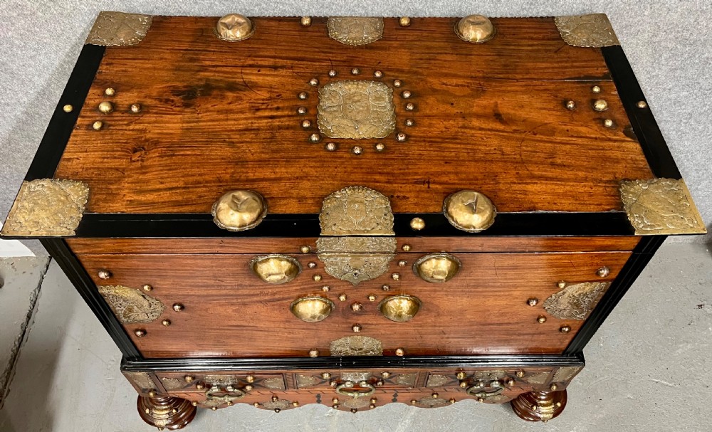 Rare Signed & Dated (  V.O.C.1751 ) Dutch East India Company Chest on Stand View X