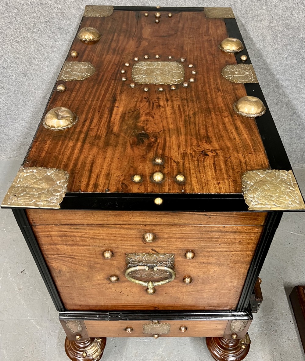 Rare Signed & Dated (  V.O.C.1751 ) Dutch East India Company Chest on Stand View XV