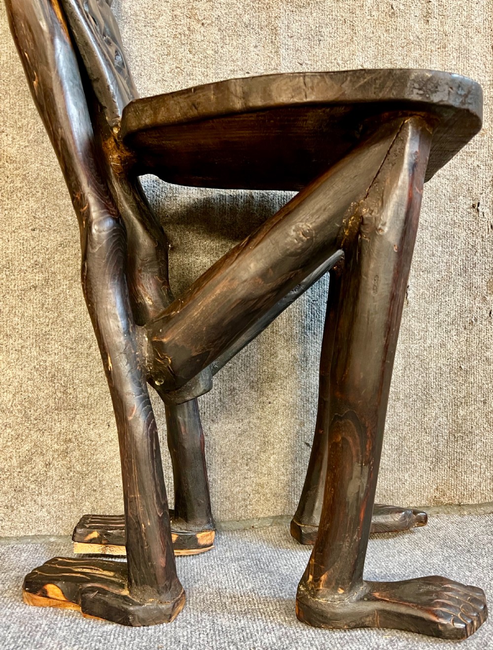 Unusual African Macabre Human Form Chair View V