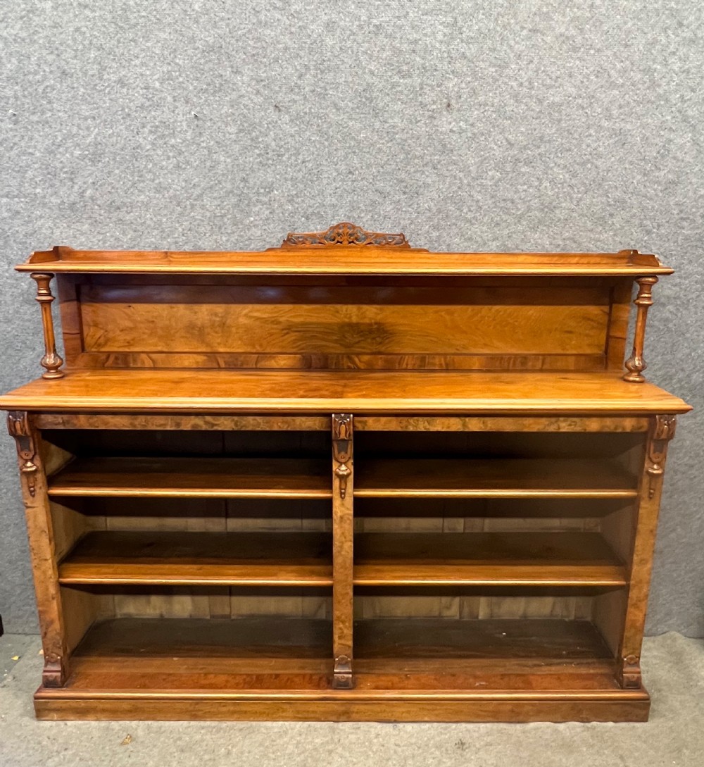 Quality Victorian Walnut Open Bookcase