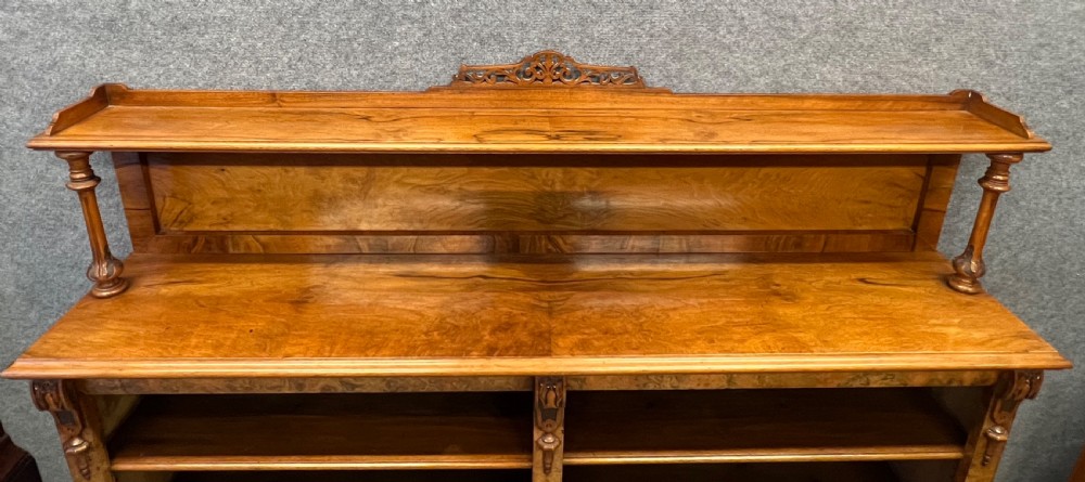 Quality Victorian Walnut Open Bookcase View IV