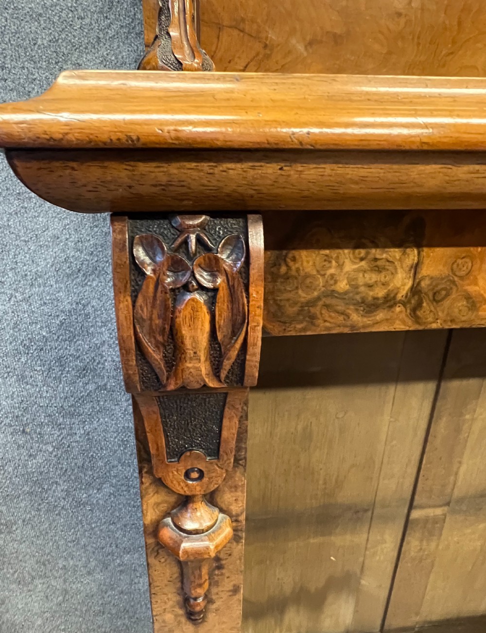 Quality Victorian Walnut Open Bookcase View V