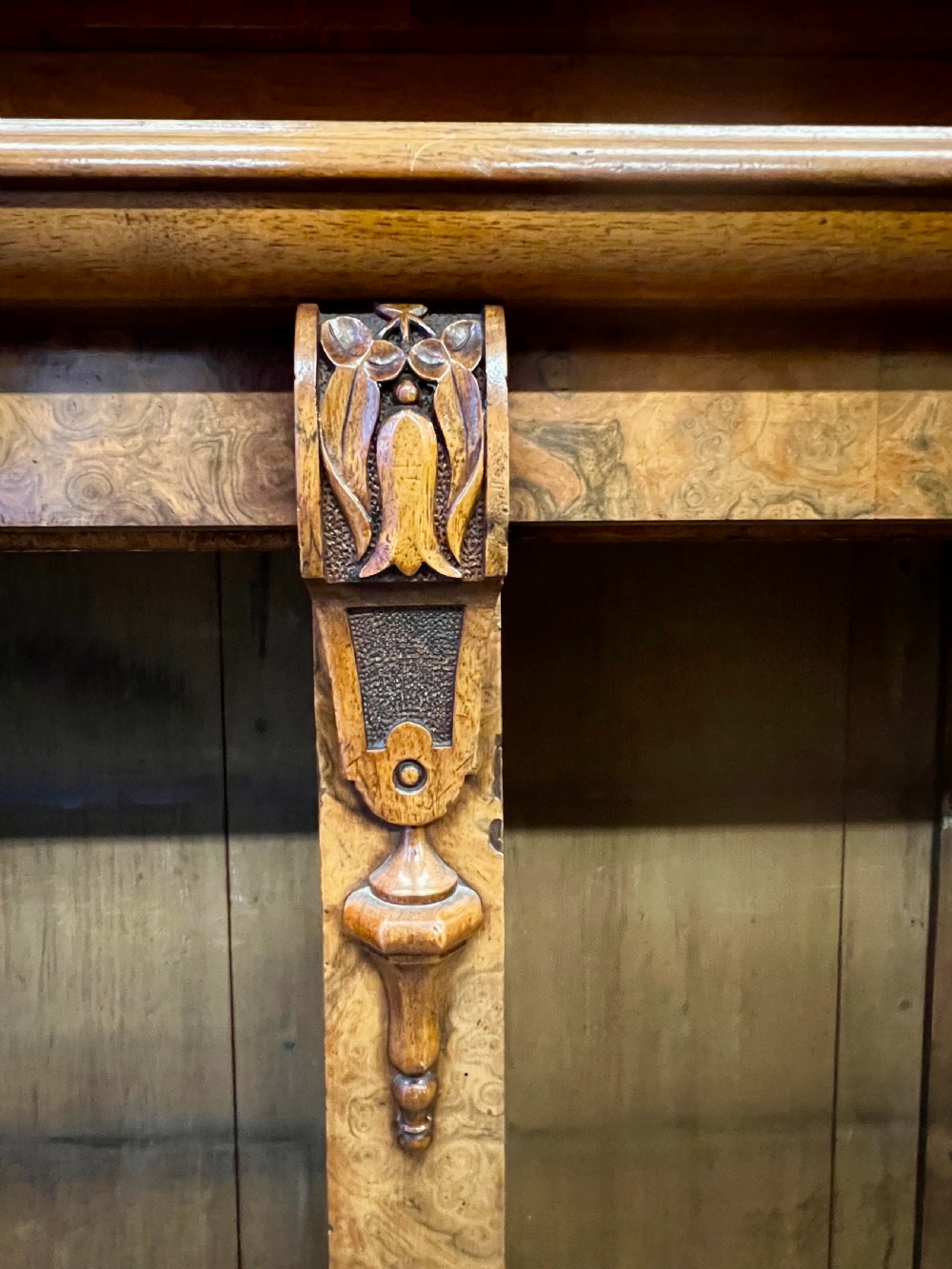 Quality Victorian Walnut Open Bookcase View IX