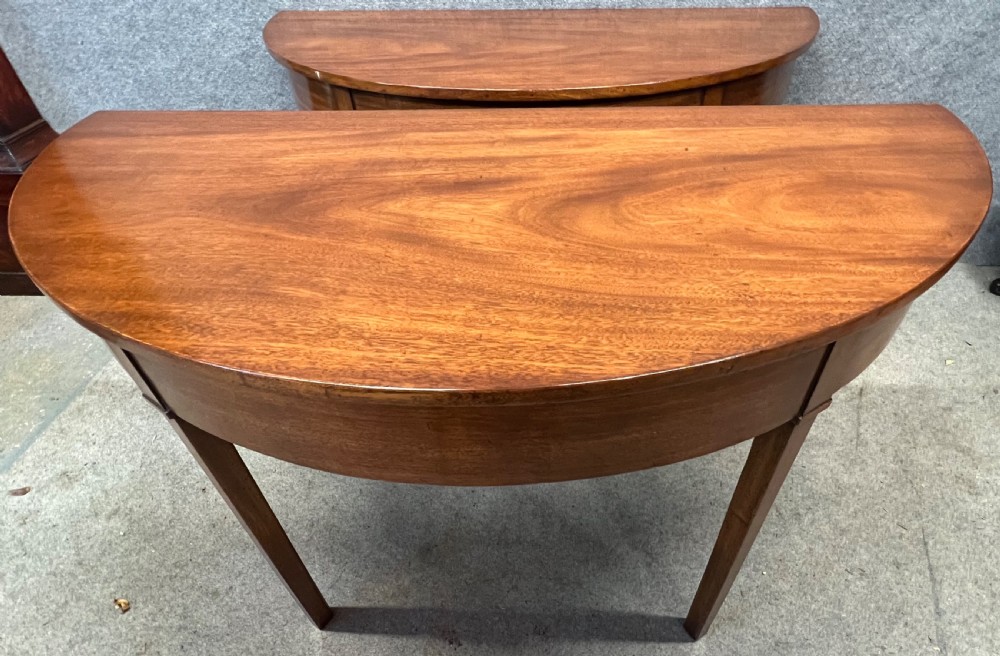 Pair George III Demi Lune Console Tables View II