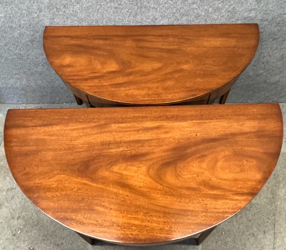 Pair George III Demi Lune Console Tables View VII