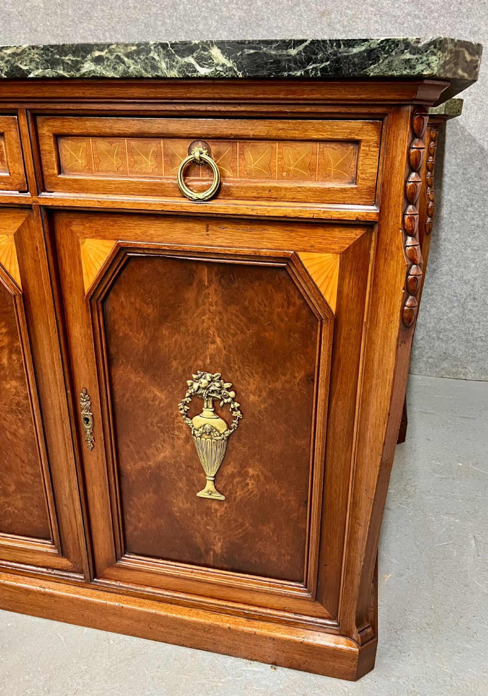Pair of French Inlaid & Marble Top Sideboards View III
