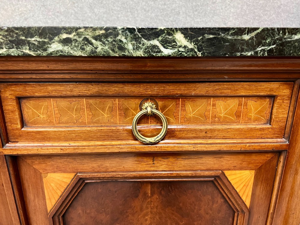 Pair of French Inlaid & Marble Top Sideboards View VI