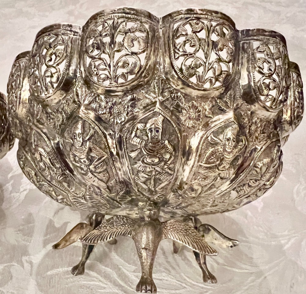 Pair of Indian Silver Bowls View III