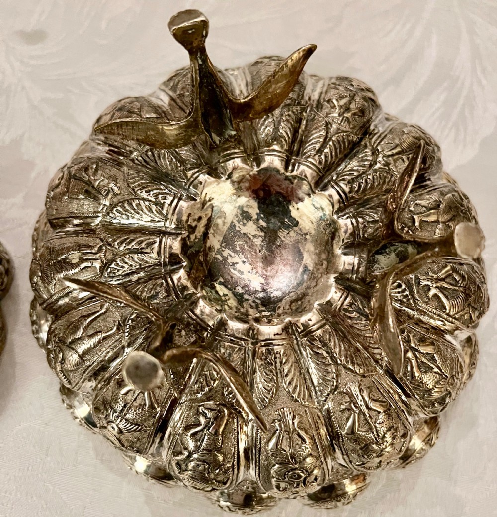 Pair of Indian Silver Bowls View IV