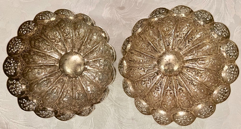 Pair of Indian Silver Bowls View VI