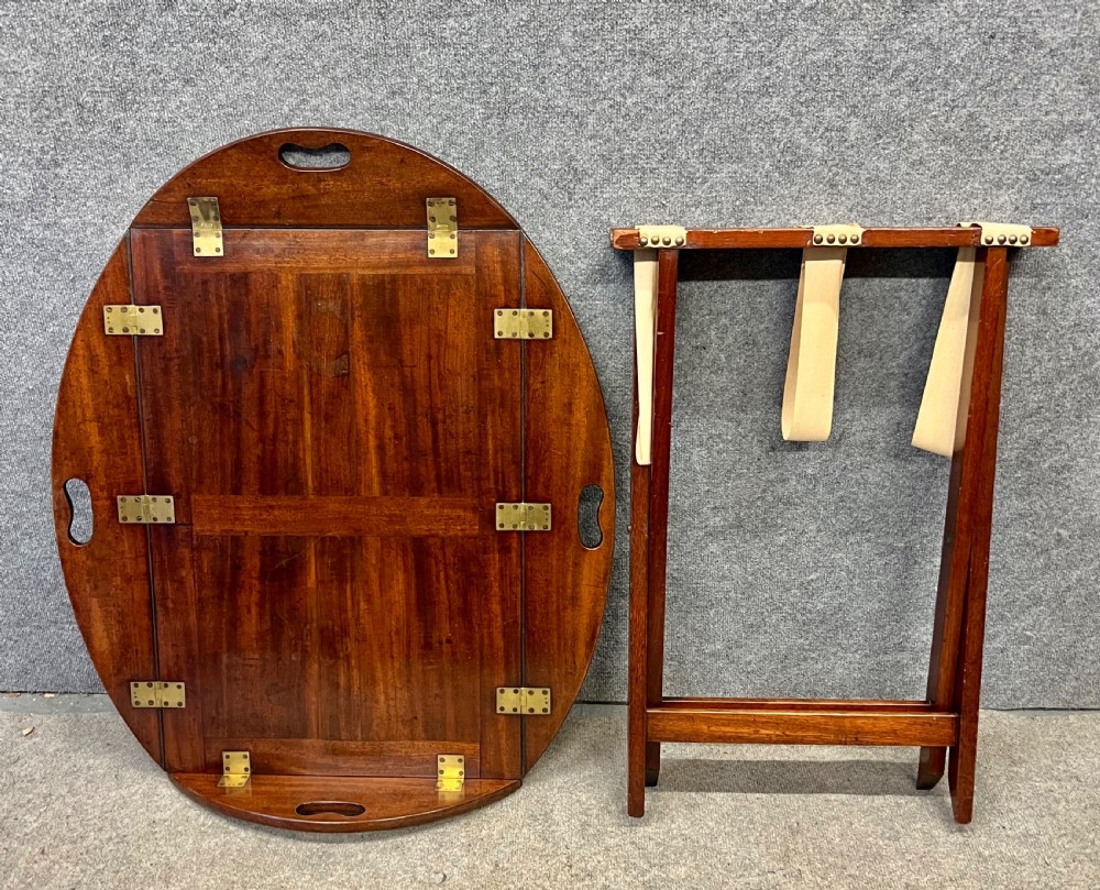 George III Mahogany Butlers Tray on Stand Coffee Table View IV