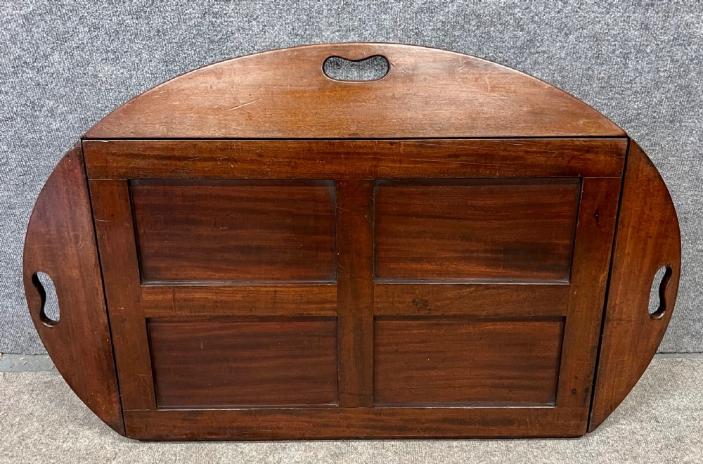 George III Mahogany Butlers Tray on Stand Coffee Table View V