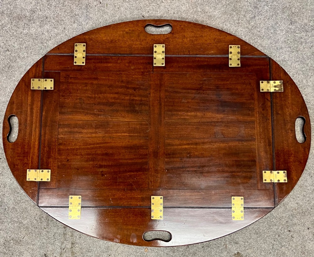 George III Mahogany Butlers Tray on Stand Coffee Table View VII