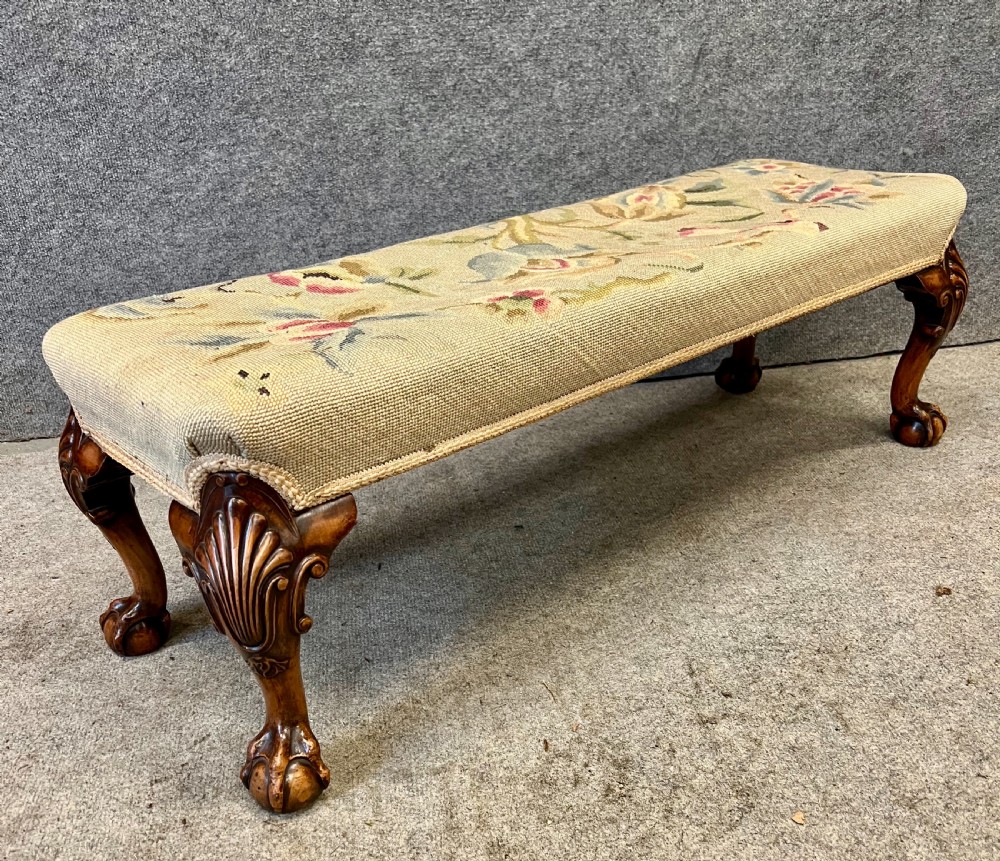 Good George II Style Walnut Double Footstool 