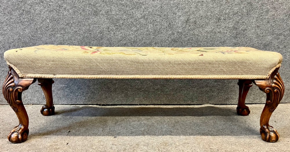 Good George II Style Walnut Double Footstool  View II