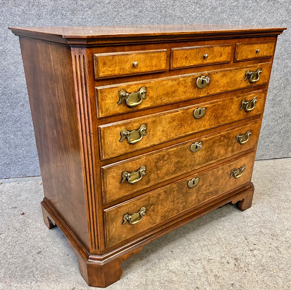 George II Style Burr Walnut Chest of Drawers