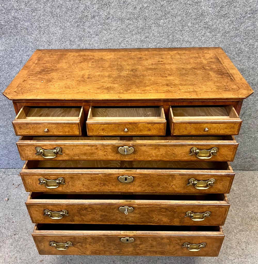 George II Style Burr Walnut Chest of Drawers View II