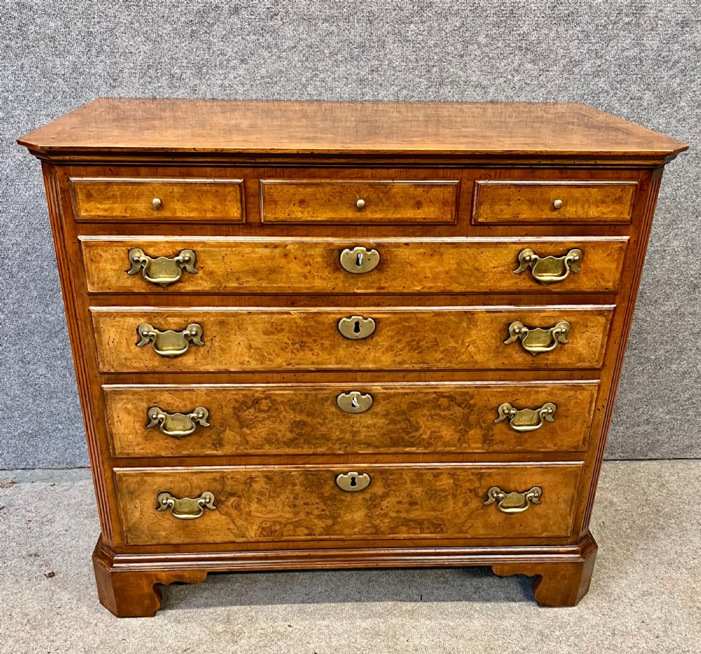 George II Style Burr Walnut Chest of Drawers View III