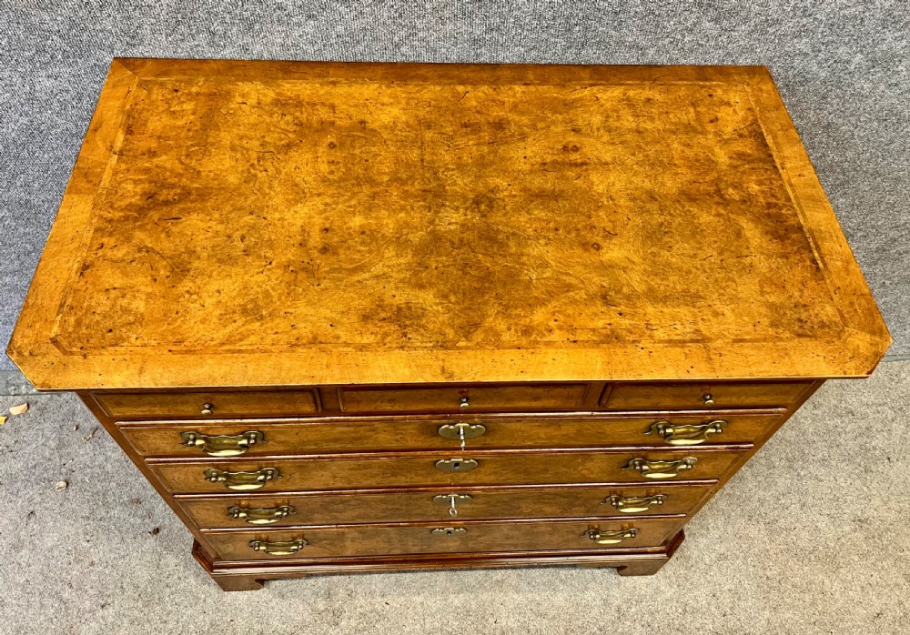 George II Style Burr Walnut Chest of Drawers View IV