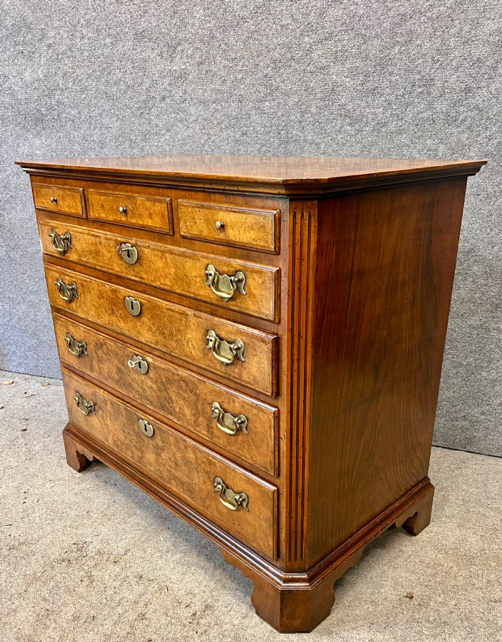 George II Style Burr Walnut Chest of Drawers View VII