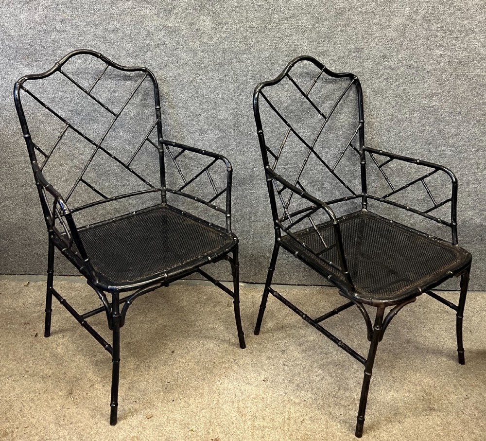 Pair Cast Iron Garden Chairs