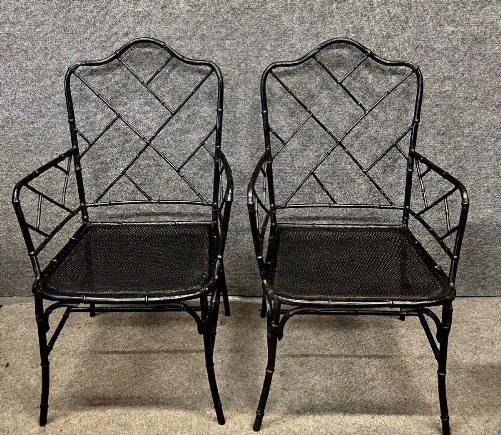Pair Cast Iron Garden Chairs View IV