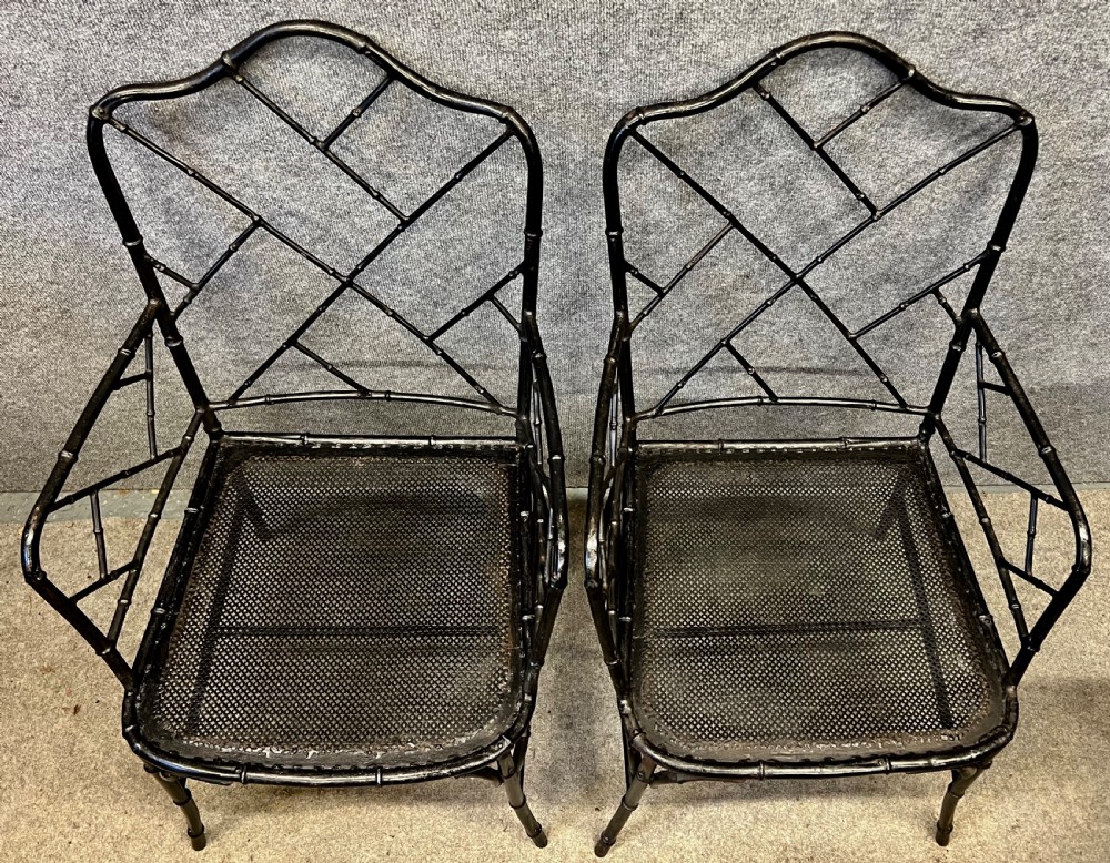Pair Cast Iron Garden Chairs View V