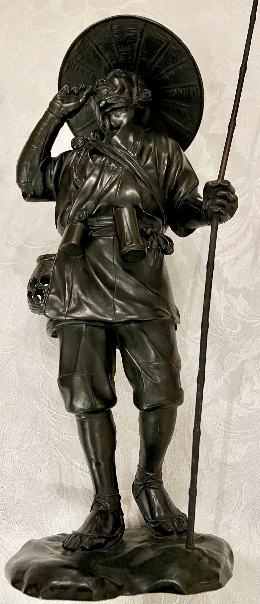 Japanese Meiji Period Bronze Cricket Catcher
