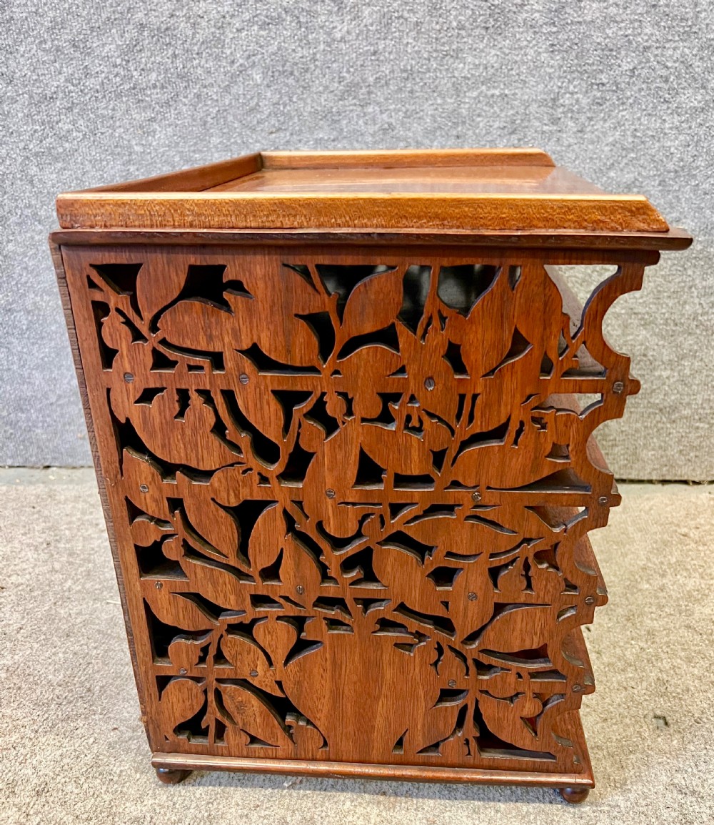 Unusual Walnut Desk Top Folio Stand / File Tray View II